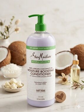 SheaMoisture 100% Virgin Coconut Oil - Moisture Boosting Conditioner 34fl oz New